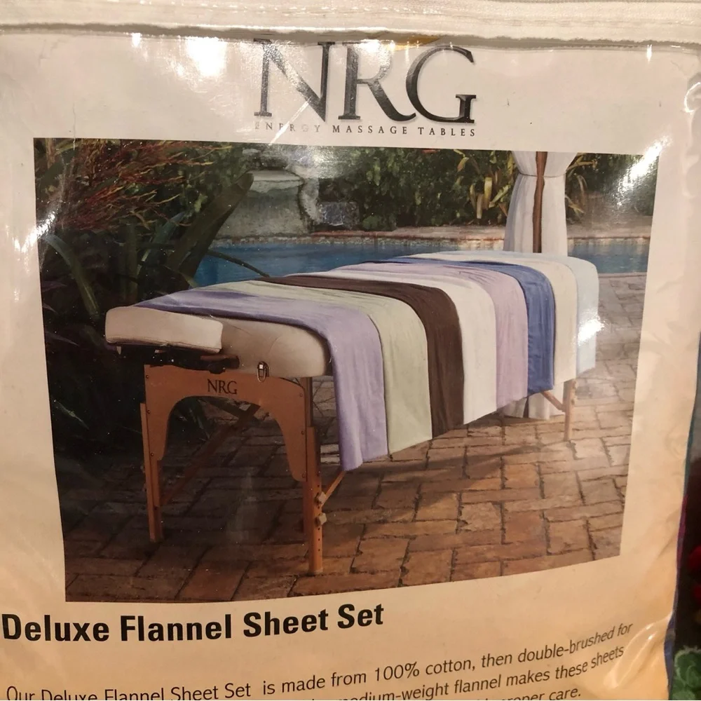 NWT - Royal Blue Massage Table NRG Deluxe Flannel Sheet Set